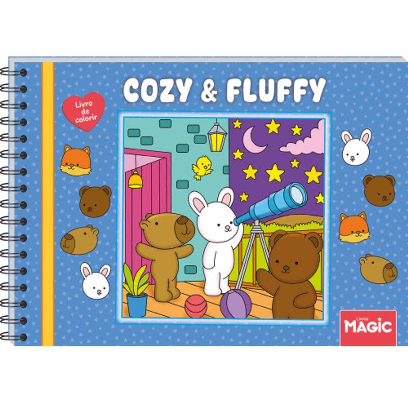 LIVRO COLORIR ESPIRAL COZY AND FLUFFY BLUISH - 1 UNIDADE