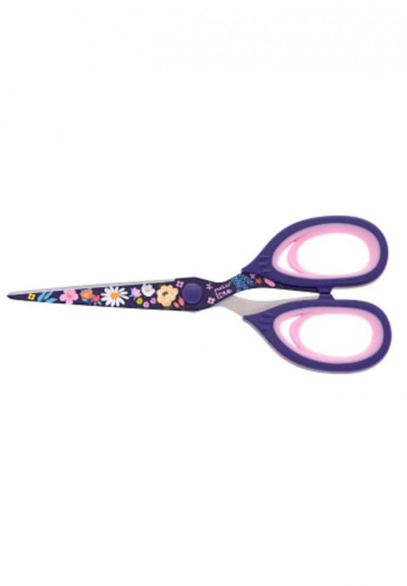 TESOURA 18CM LOVE FLOWERS AZUL MOLIN - REF. 23186 - 1 UNIDADE