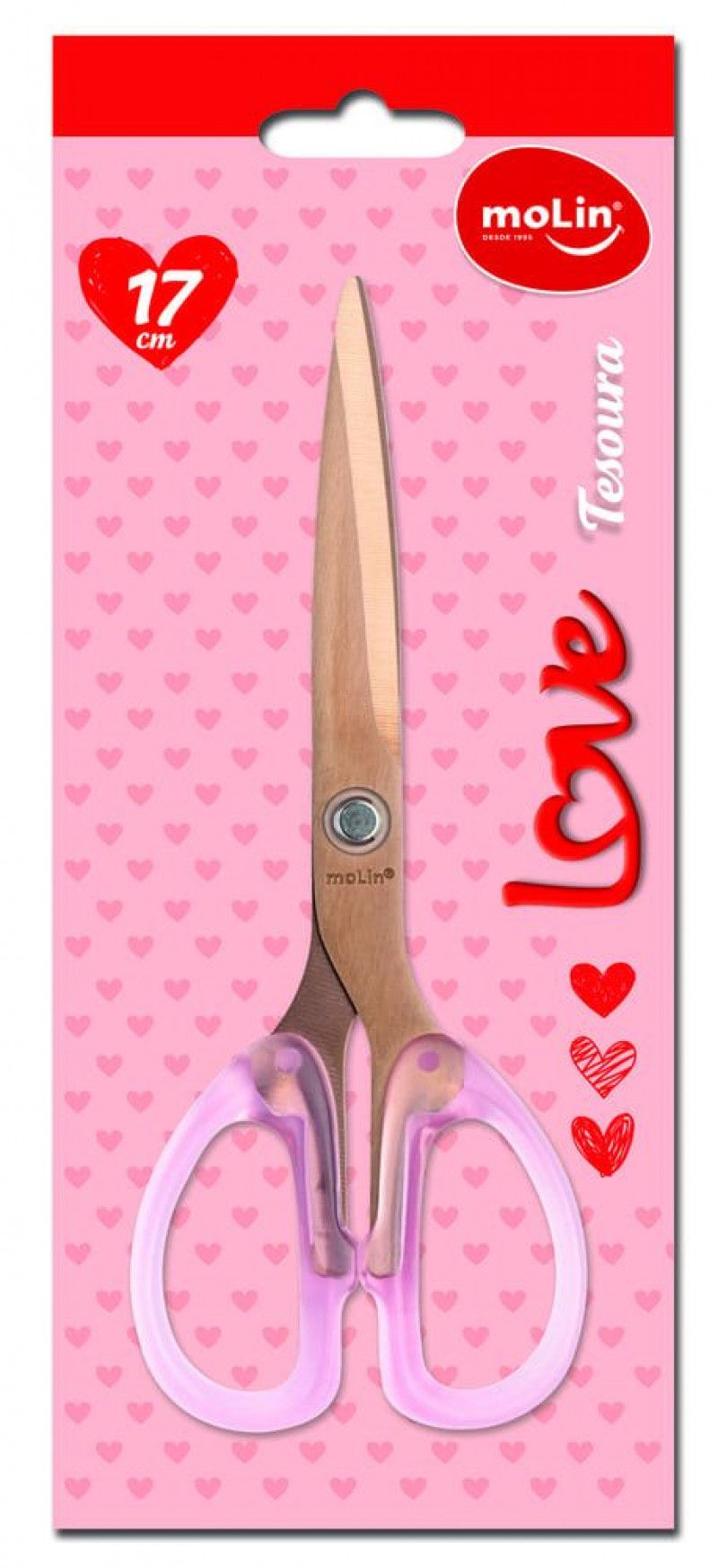TESOURA 17CM LOVE COFFEE TITANUM MOLIN - REF. 23183 - 1 UNIDADE