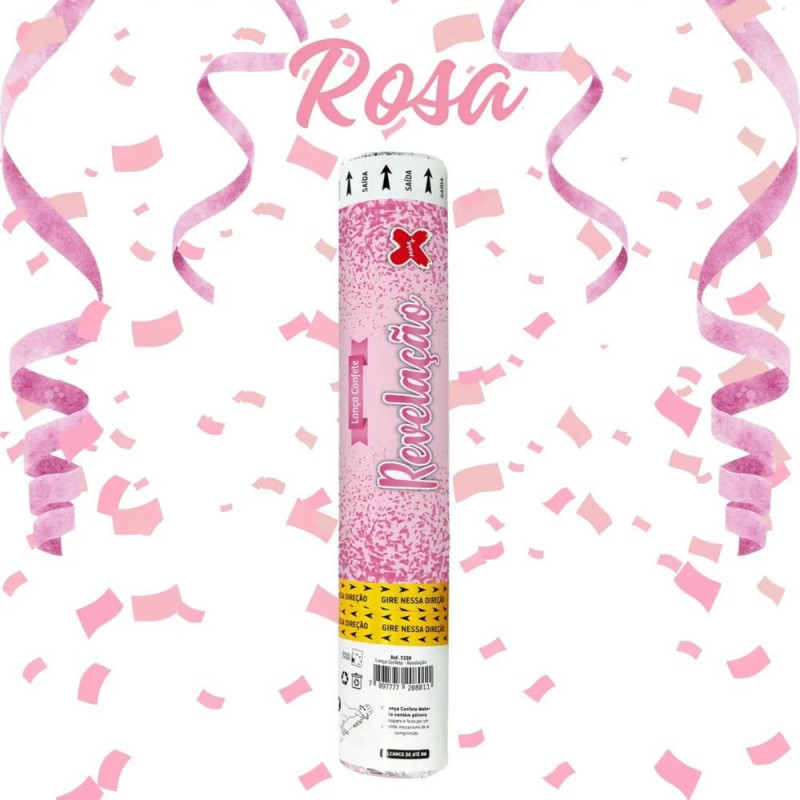 LANCA CONFETE CHA REVELACAO BABY ROSA MAK - REF. 7208 - 1 UNIDADE