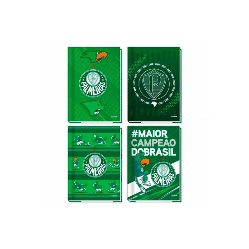 CADERNO BROCHURA 1/4 CAPA DURA 80 FOLHAS PALMEIRAS CREDEAL - REF. 286340 - PACOTE COM 5 UNIDADES