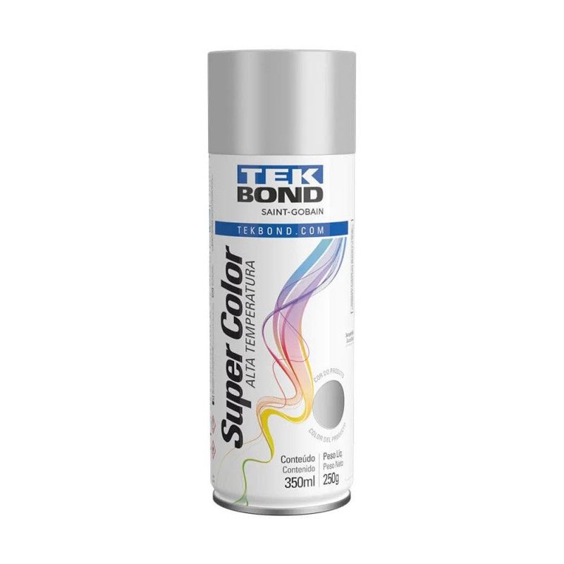 TINTA SPRAY ALTA TEMPERATURA ALUMINIO 350ML TEK BOND - REF. 69957327151 - 1 UNIDADE