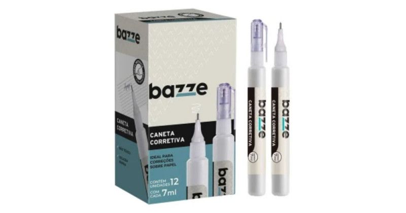 CORRETIVO CANETA 7ML BAZZE - REF. 904539 - CAIXA COM 12 UNIDADES