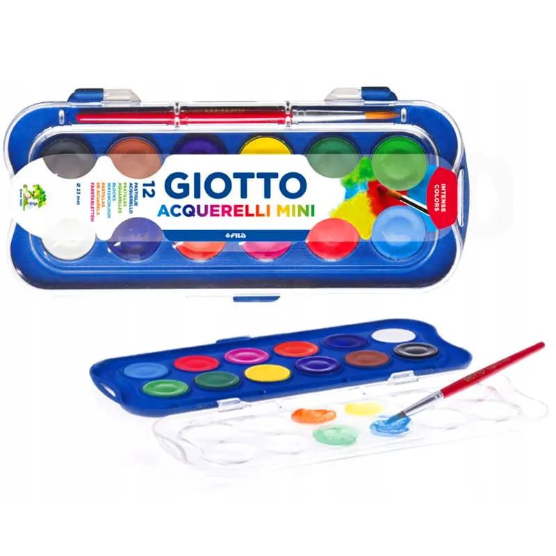 AQUARELA 12 CORES COM PINCEL ACQUERELLI GIOTTO - REF. 352300 - 1 UNIDADE