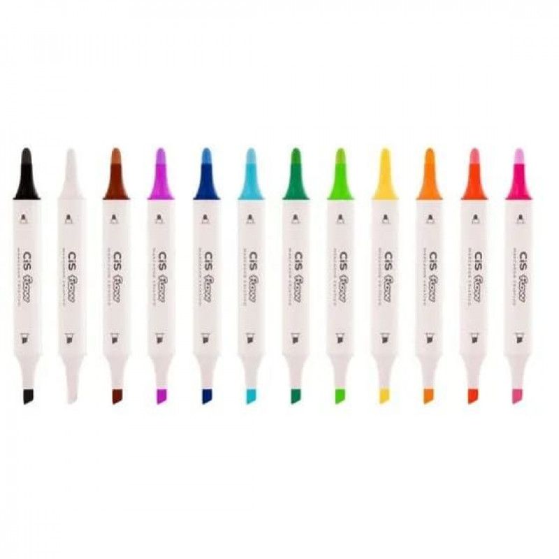 PINCEL MARCADOR CRIATIVO FLOW 2 PONTAS COM 12 CORES - REF. 5.7779 - 1 UNIDADE