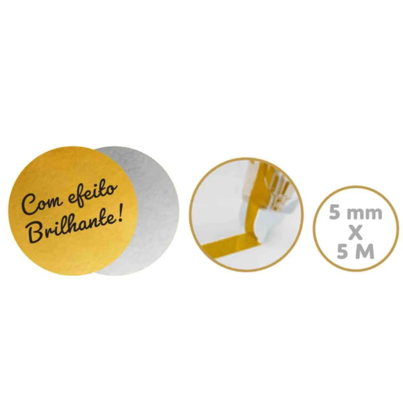 FITA DECORATIVA 5MMX3M TAPE OURO/PRATA CIS - REF. 5.7887 - CAIXA COM 12 UNIDADES