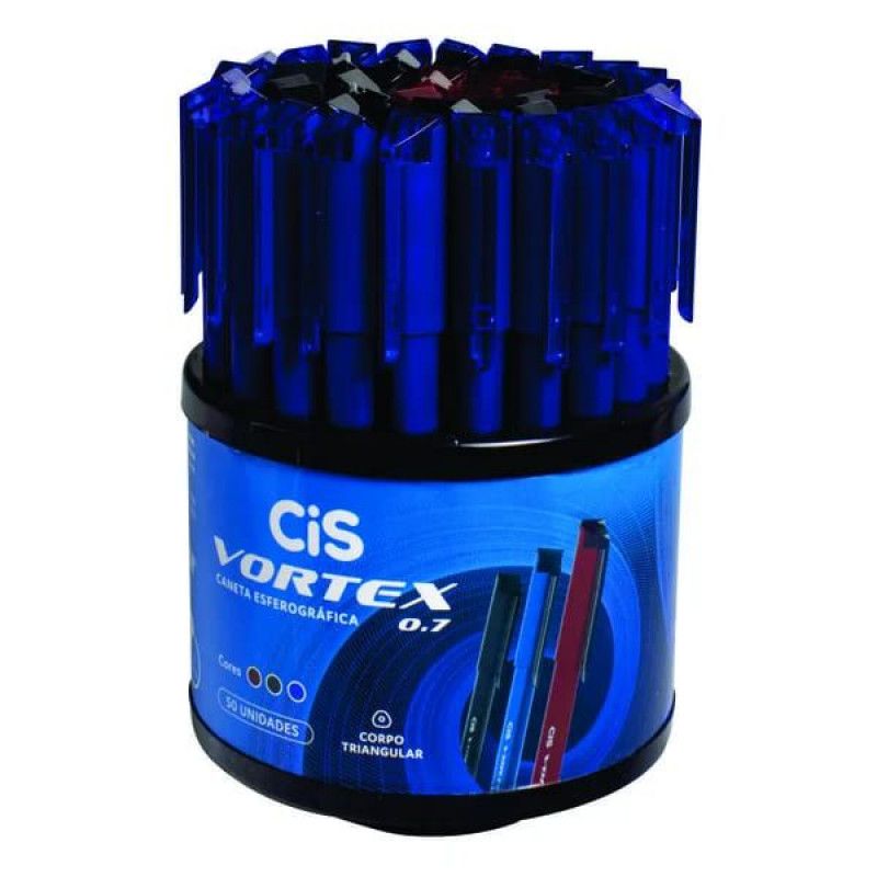 CANETA ESFEROGRAFICA 0.7 VORTEX TRIANGULAR CIS - REF. 5.8349 - CAIXA COM 50 UNIDADES