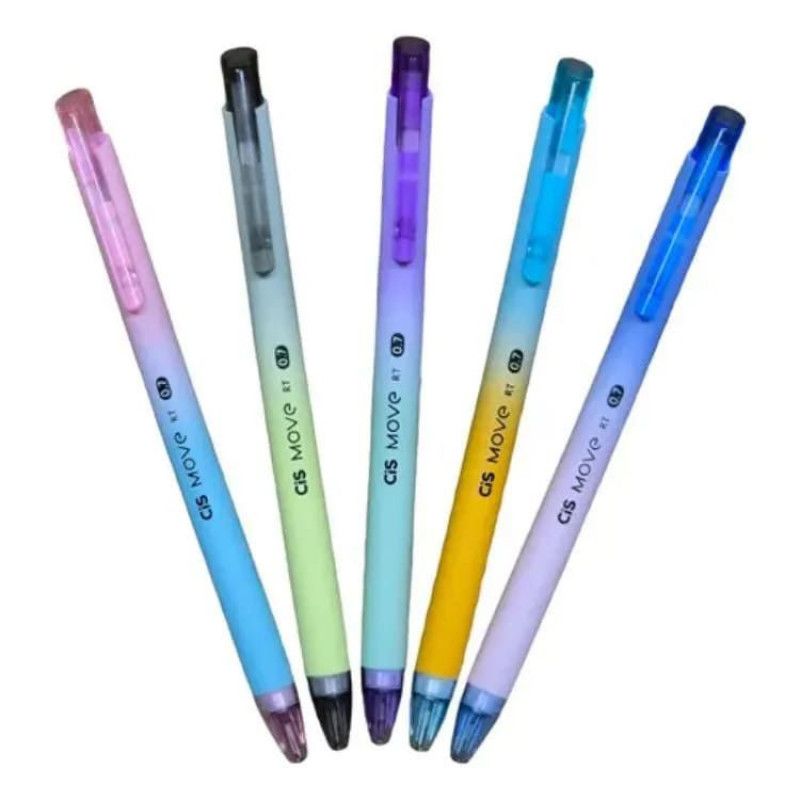 CANETA ESFEROGRAFICA 0.7 RETRATIL MOVE COM 5 CORES CIS - REF. 5.8394 - 1 UNIDADE