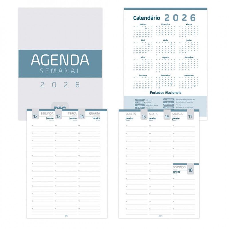 AGENDA COSTURADA BASICA MARROM 2026 DAC - REF. 4682 - 1 UNIDADE