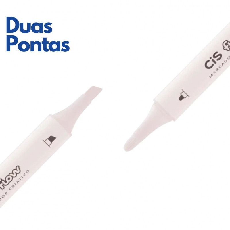 PINCEL MARCADOR CRIATIVO FLOW 2 PONTAS BRANCO CIS - REF. 5.7782 - CAIXA COM 6 UNIDADES