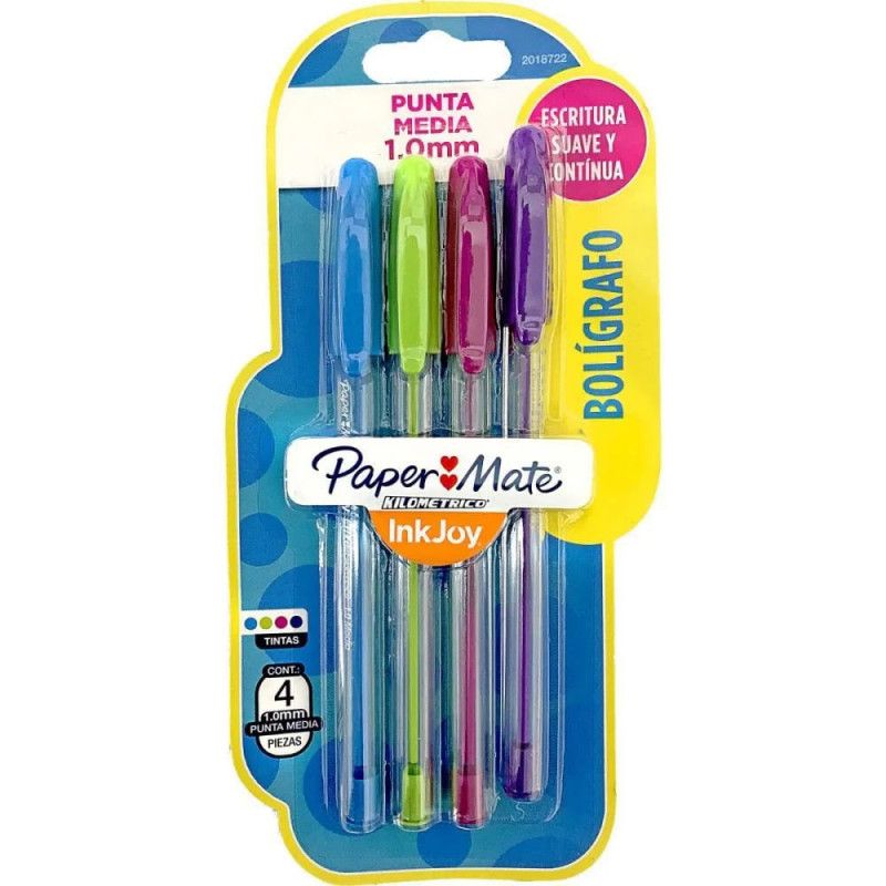 CANETA ESFEROGRAFICA 1.0 KILOMETRICO 100 COLORZ COM 4 CORES PAPER MATE - REF. 2018722 - 1 UNIDADE
