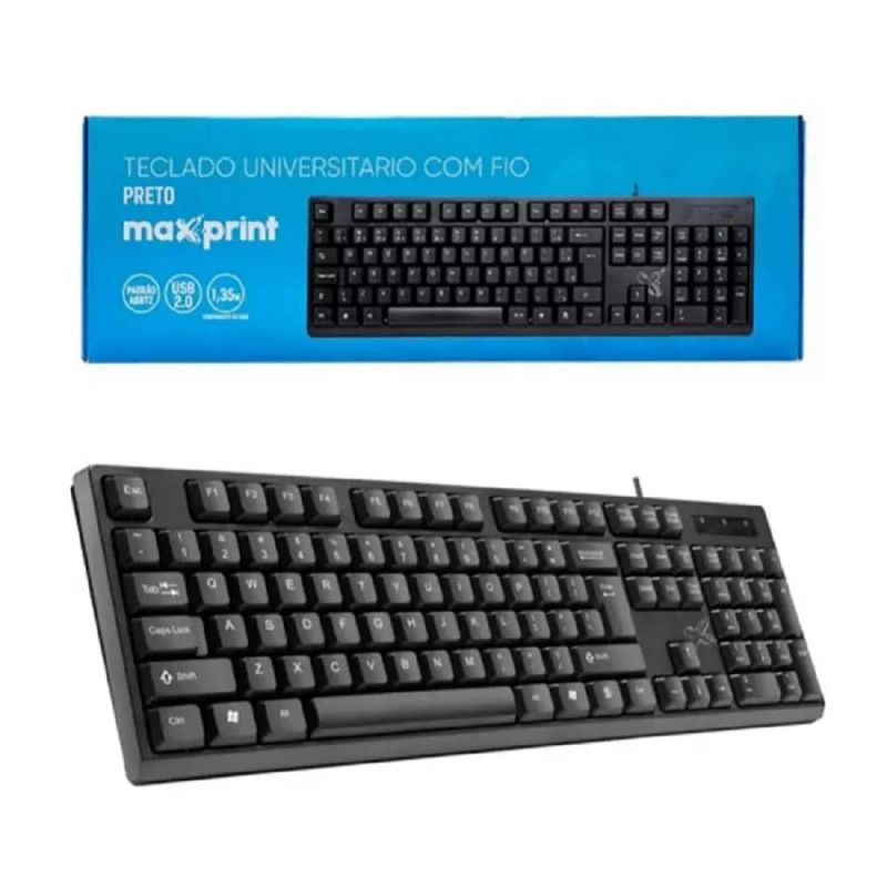 TECLADO BASICO USB PRETO OFFICEEASY MAXPRINT - REF. 60000153 - 1 UNIDADE