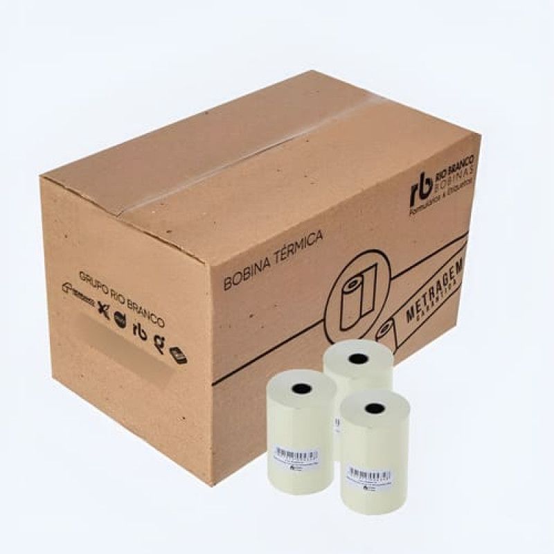 BOBINA 57MM15M TERMICA BRANCA OJI COM TUBETE RIO BRANCO - REF. 45000109 - CAIXA COM 30 UNIDADES