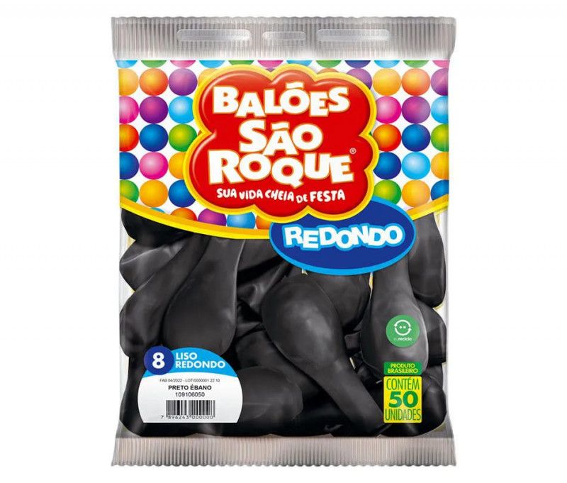 BALAO LISO N. 9 REDONDO PRETO EBANO COM 50 SAO ROQUE - REF. 108146050 - 1 UNIDAE