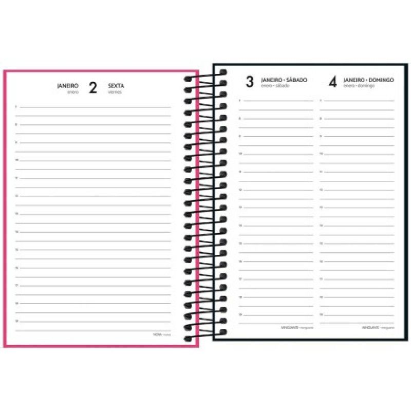 AGENDA ESPIRAL SPICE CORES M5 TILIBRA 2026 - REF. 393746 - PACOTE COM 4 UNIDADES 