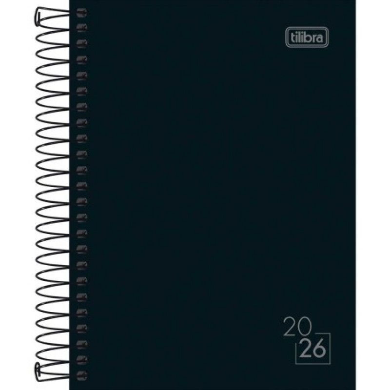 AGENDA ESPIRAL SPICE PRETO M3 TILIBRA 2026 - REF. 391026 - PACOTE COM 4 UNIDADES 