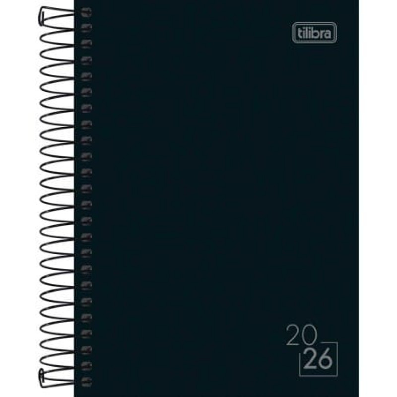 AGENDA ESPIRAL SPICE PRETO M5 TILIBRA 2026 - REF. 391077 - PACOTE COM 4 UNIDADES 