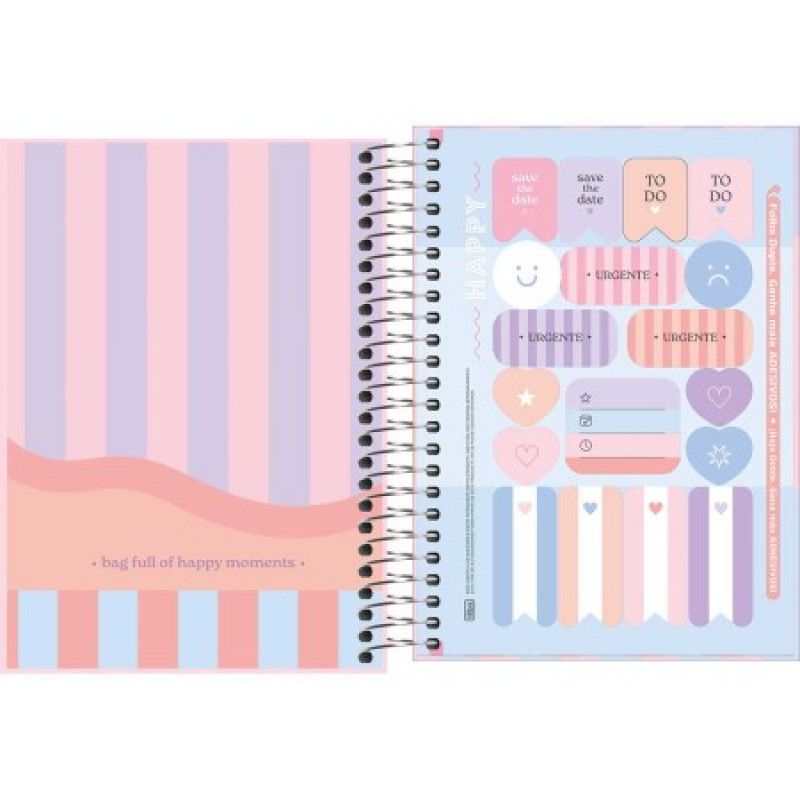 AGENDA ESPPIRAL HAPPY M4 TILIBRA 2026 - REF. 393797 - PACOTE COM 5 UNIDADES 