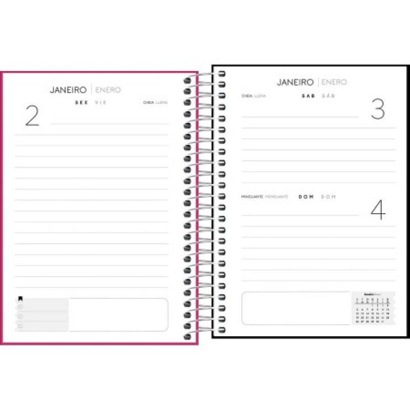AGENDA ESPIRAL NEON M4 TILIBRA 2026 - REF. 393932 - PACOTE COM 5 UNIDADES 