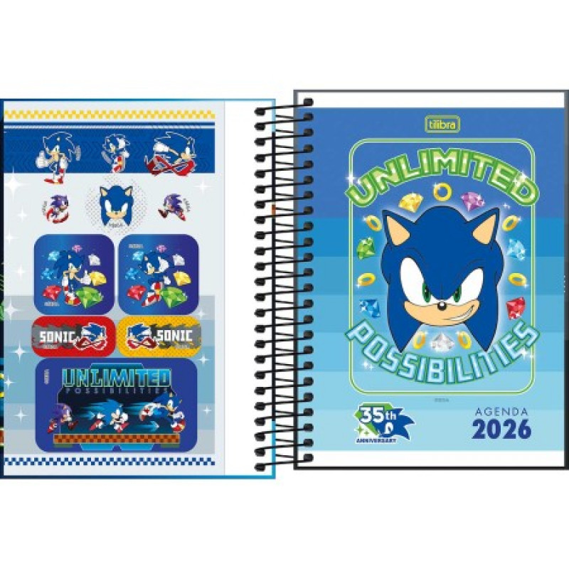 AGENDA ESPIRAL SONIC M4 TILIBRA - REF. 347868 - PACOTE COM 5 UNIDADES 2026