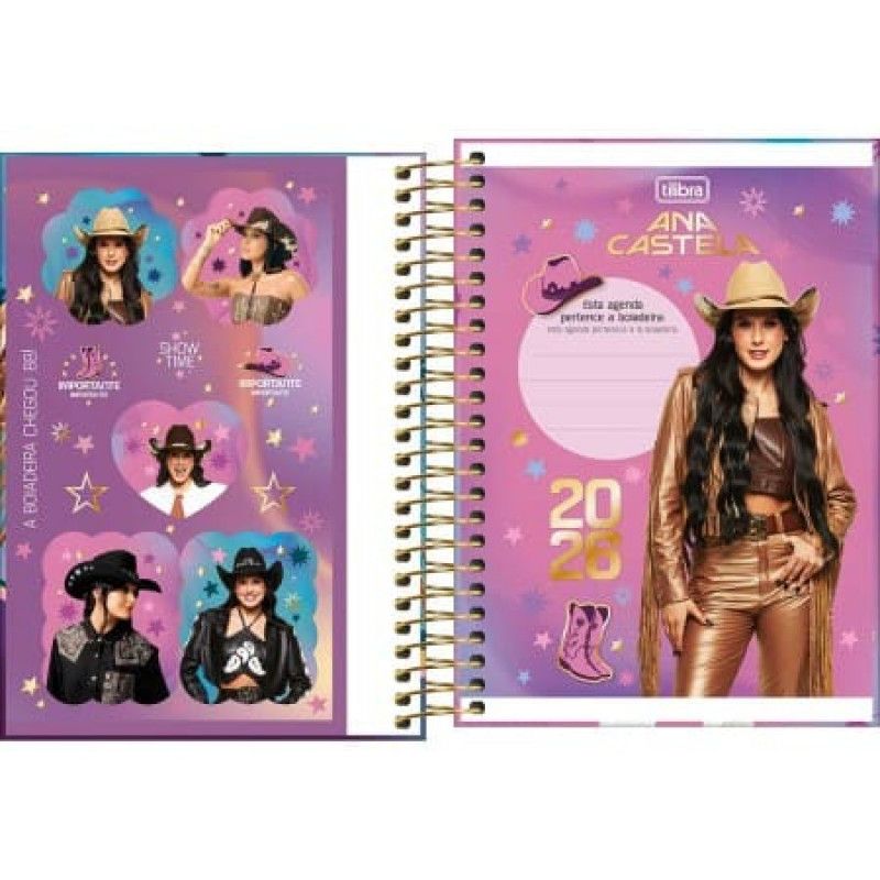 AGENDA ESPIRAL ANA CASTELA M4 TILIBRA 2026 - REF. 393860 - PACOTE COM 4 UNIDADES 