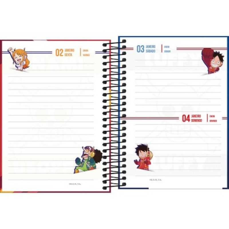 AGENDA ESPIRAL ONE PIECE M4 TILIBRA 2026 - REF. 393878 - PACOTE COM 4 UNIDADES 