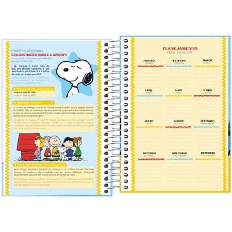 AGENDA ESPIRAL SNOOPY M5 TILIBRA 2026 - REF. 393851 - PACOTE COM 5 UNIDADES 