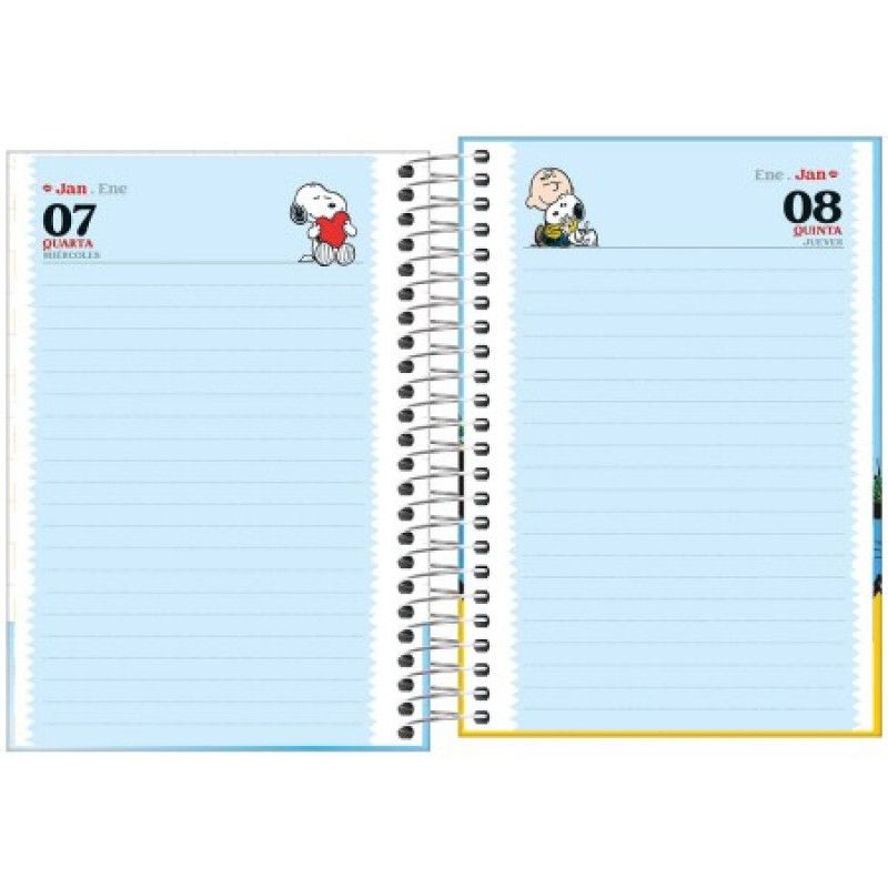 AGENDA ESPIRAL SNOOPY M5 TILIBRA 2026 - REF. 393851 - PACOTE COM 5 UNIDADES 