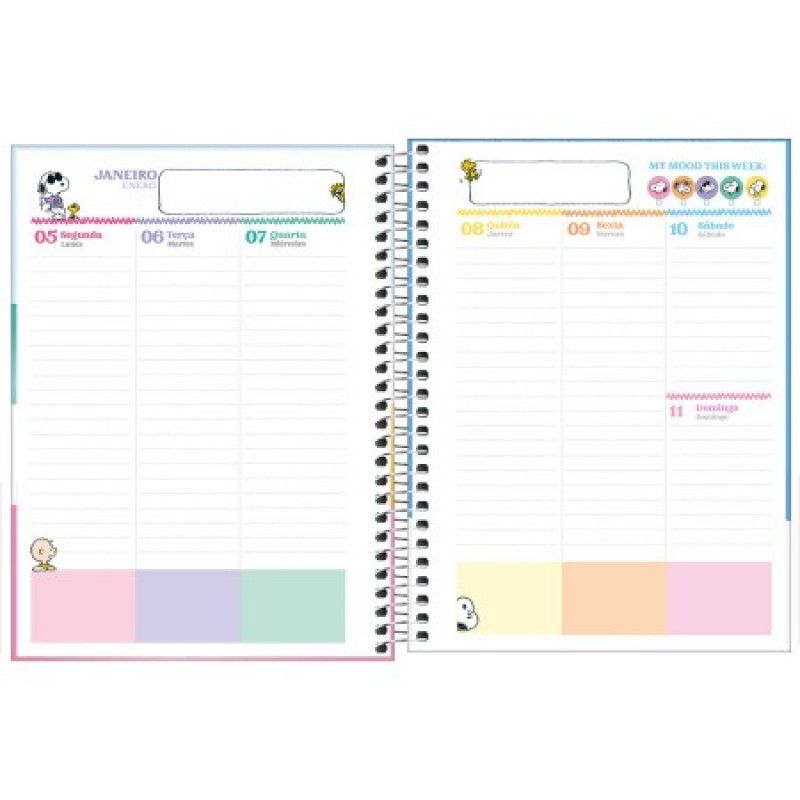 AGENDA ESPIRAL SNOOPY PLANNER M7 TILIBRA 2026 - REF. 301353 - PACOTE COM 4 UNIDADES 