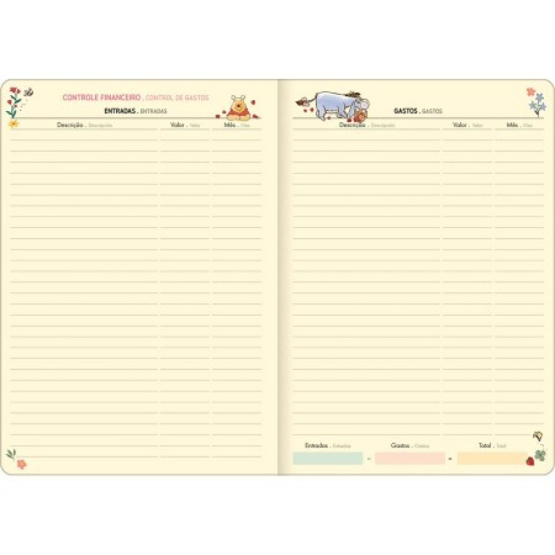 AGENDA BROCHURA POOH PLANNER M7 TILIBRA 2026 - REF. 393886 - PACOTE COM 5 UNIDADES 