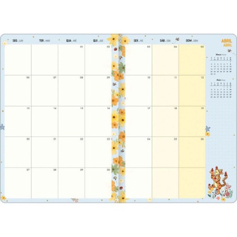 AGENDA BROCHURA POOH PLANNER M7 TILIBRA 2026 - REF. 393886 - PACOTE COM 5 UNIDADES 