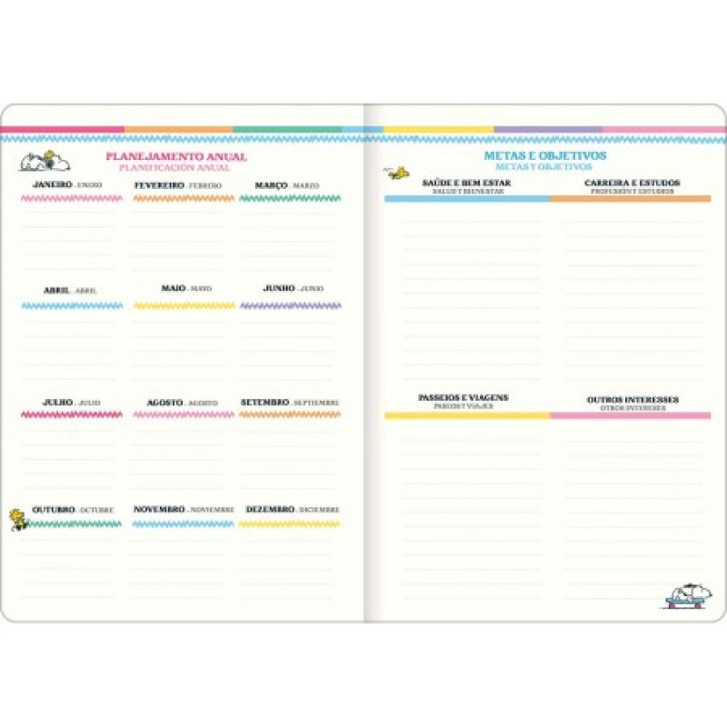 AGENDA BROCHURA SNOOPY PLANNER M7 TILIBRA 2026 - REF. 393894 - PACOTE COM 5 UNIDADES 