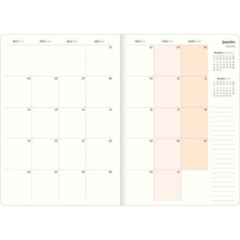 AGENDA BROCHURA WV PLANNER M7 TILIBRA 2026 - REF. 339482 - PACOTE COM 5 UNIDADES 
