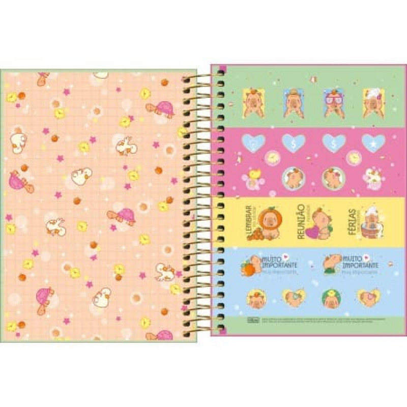 AGENDA ESPIRAL CAPYCLUB M3 TILIBRA 2026 - REF. 393843 - PACOTE COM 4 UNIDADES 