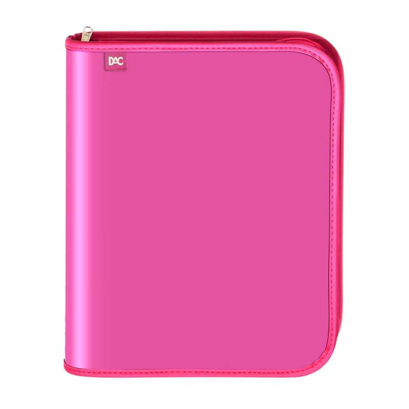 FICHARIO UNIVERSITARIO COM ZIPER DAC VISION ROSA 48 FOLHAS - REF. 3994 - 1 UNIDADE