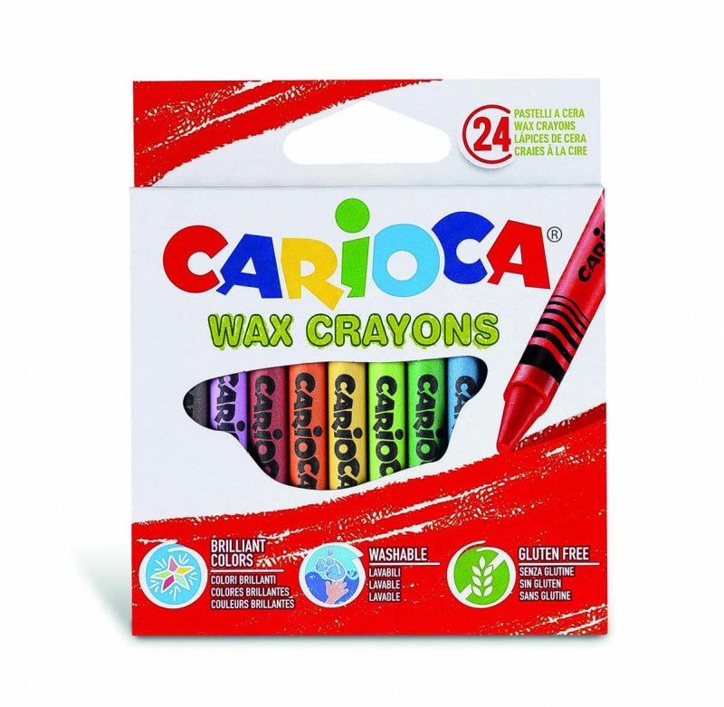 GIZ DE CERA COLORIDO COM 24 CORES – WAX CRAYONS CARIOCA - 9725 COM 1 UNIDADE