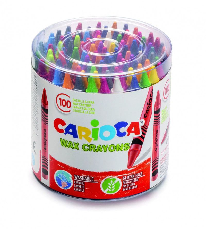 GIZ DE CERA COLORIDO COM 100 UNIDADES WAX CRAYONS CARIOCA - 9726 COM 1 UNIDADE