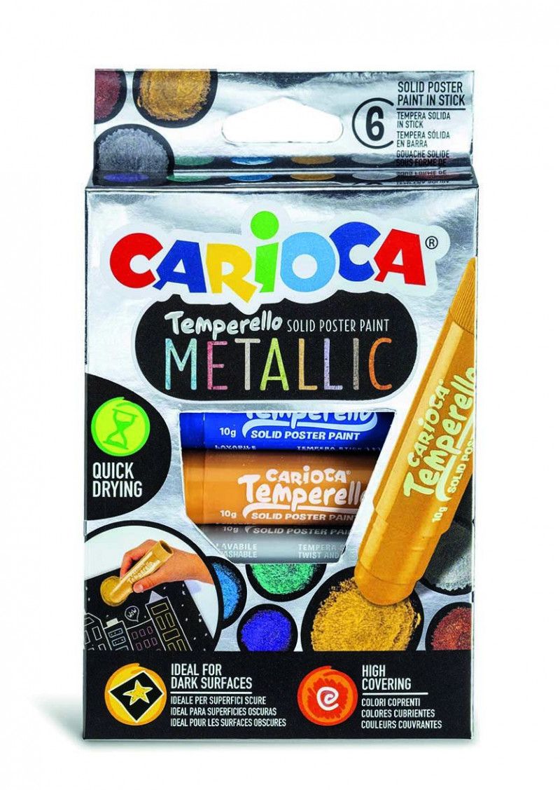 TINTA GUACHE EM BASTAO 10G METALICA 6 CORES – REF. 9738 - 1 UNIDADE