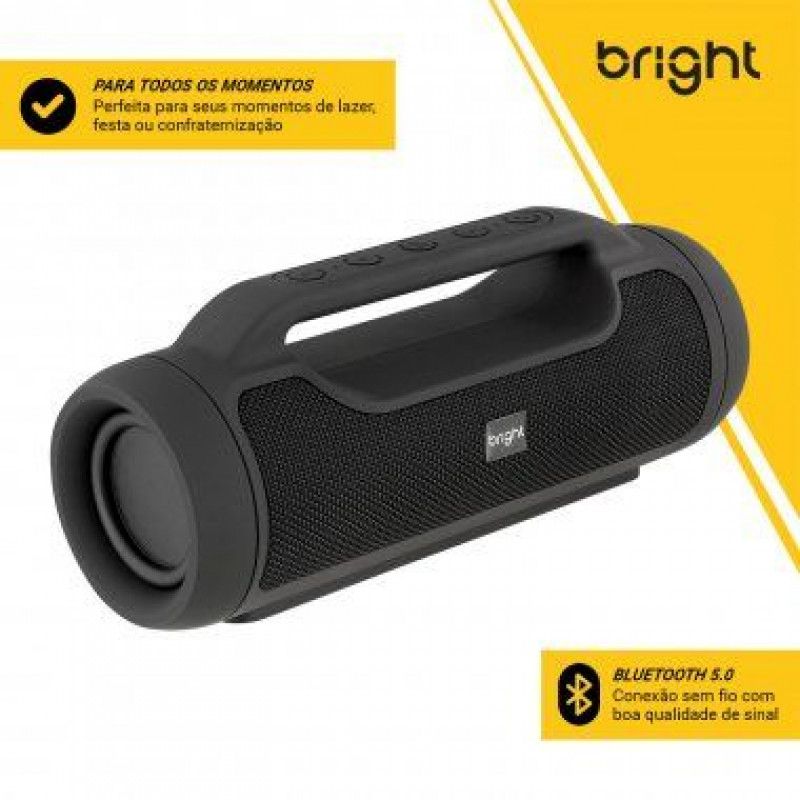 CAIXA DE SOM 10W BT/AUX/USB/TF/SD BRIGHT - REF. C03 - 1 UNIDADE