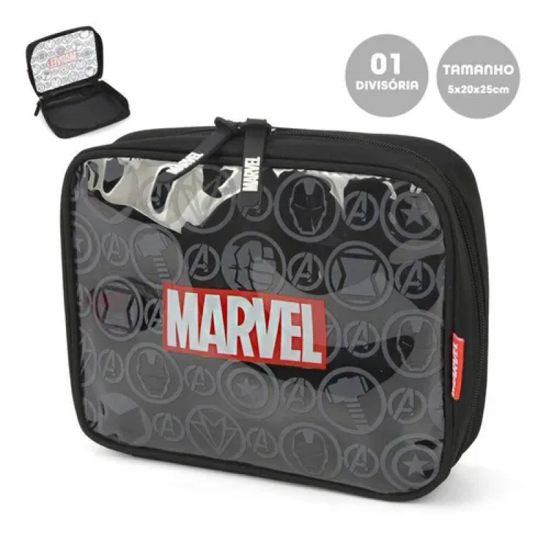 NECESSAIRE AVENGERS PRETO LUXCEL - REF. NC14594AG-PTO - 1 UNIDADE