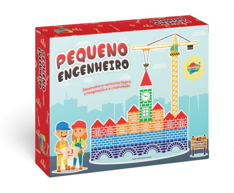 PEQUENO ENGENHEIRO 42 PECAS MADEIRA AQUARELA - REF. 120 - 1 UNIDADE