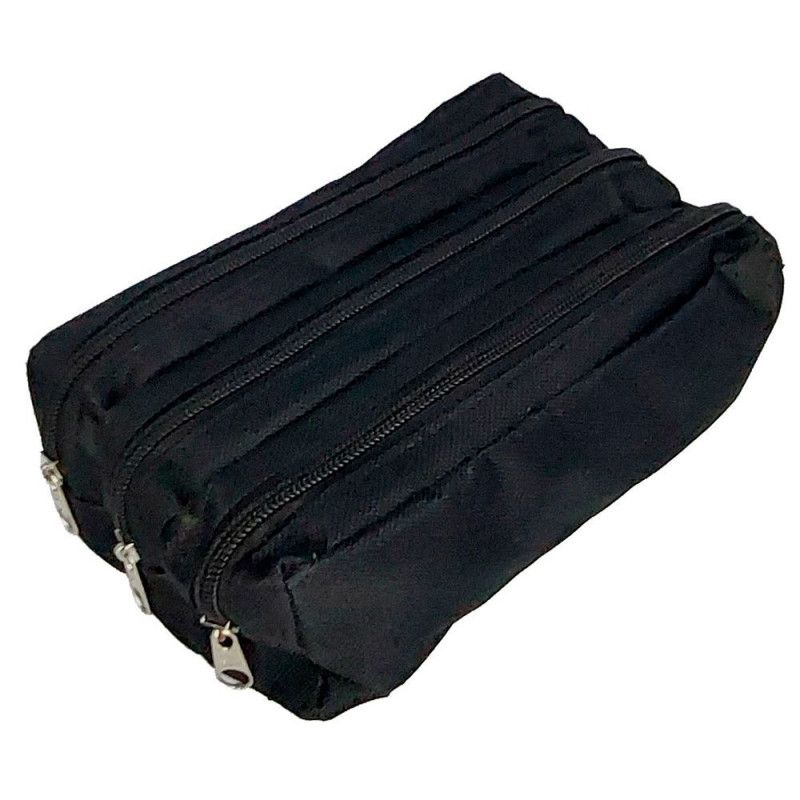 ESTOJO NYLON TRIPLO VISUAL - REF. 103 PRETO - PACOTE COM 6 UNIDADES