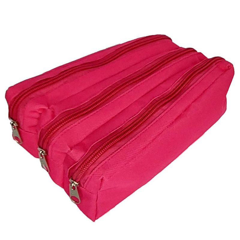 ESTOJO NYLON TRIPLO VISUAL - REF. 103 PINK - 1 UNIDADE