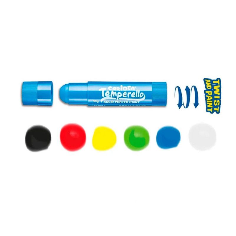 TINTA GUACHE EM BASTAO 6 CORES - REF. 9737 - 1 UNIDADE