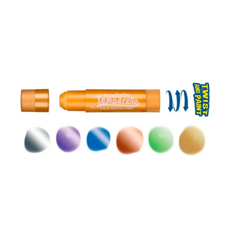 TINTA GUACHE EM BASTAO 10G METALICA 6 CORES – REF. 9738 - 1 UNIDADE