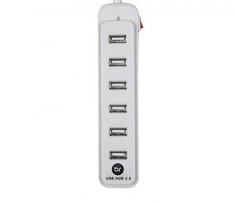 HUB 2.0 USB 7 PORTAS BRANCO BRIGHT - REF. 0191 - 1 UNIDADE