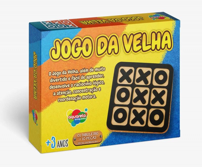 JOGO DA VELHA MADEIRA AQUARELA - REF. 146 MDF - 1 UNIDADE