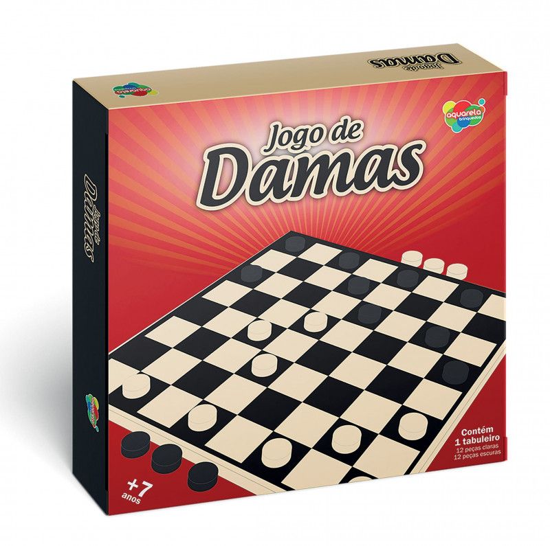 JOGO DAMA MADEIRA AQUARELA - REF. 111 - 1 UNIDADE
