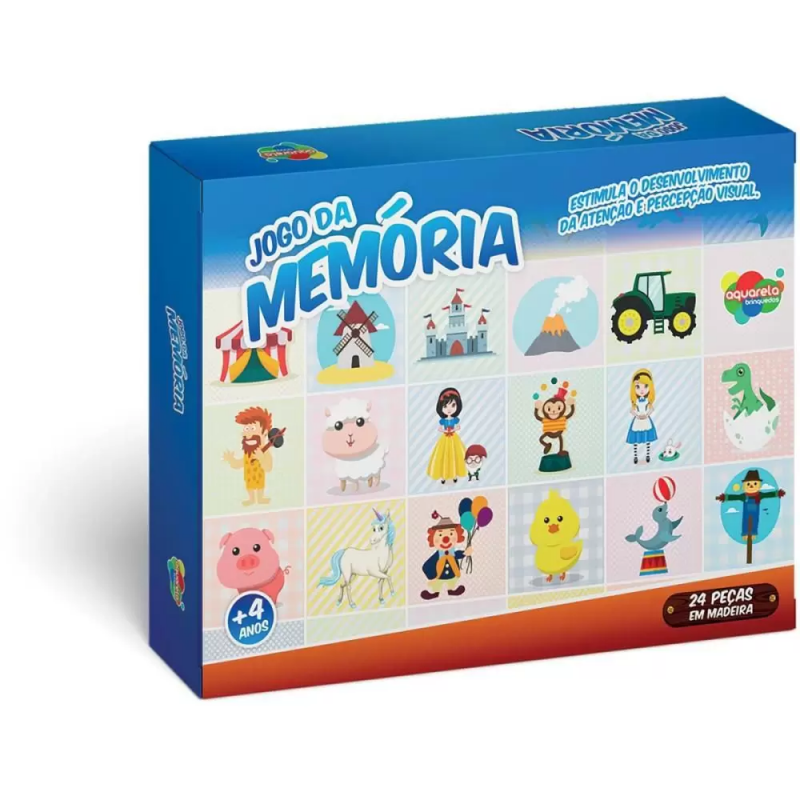 JOGO DA MEMORIA CLASSICOS 24 PECAS MADEIRA 134 AQUARELA - REF. DINOSSAUROS - 1 UNIDADE
