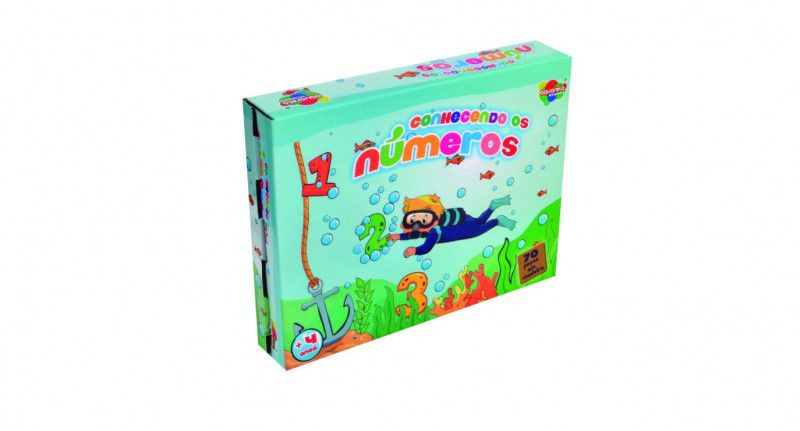 CONHECENDO OS NUMEROS 70 PECAS MADEIRA AQUARELA - REF. 108 - 1 UNIDADE